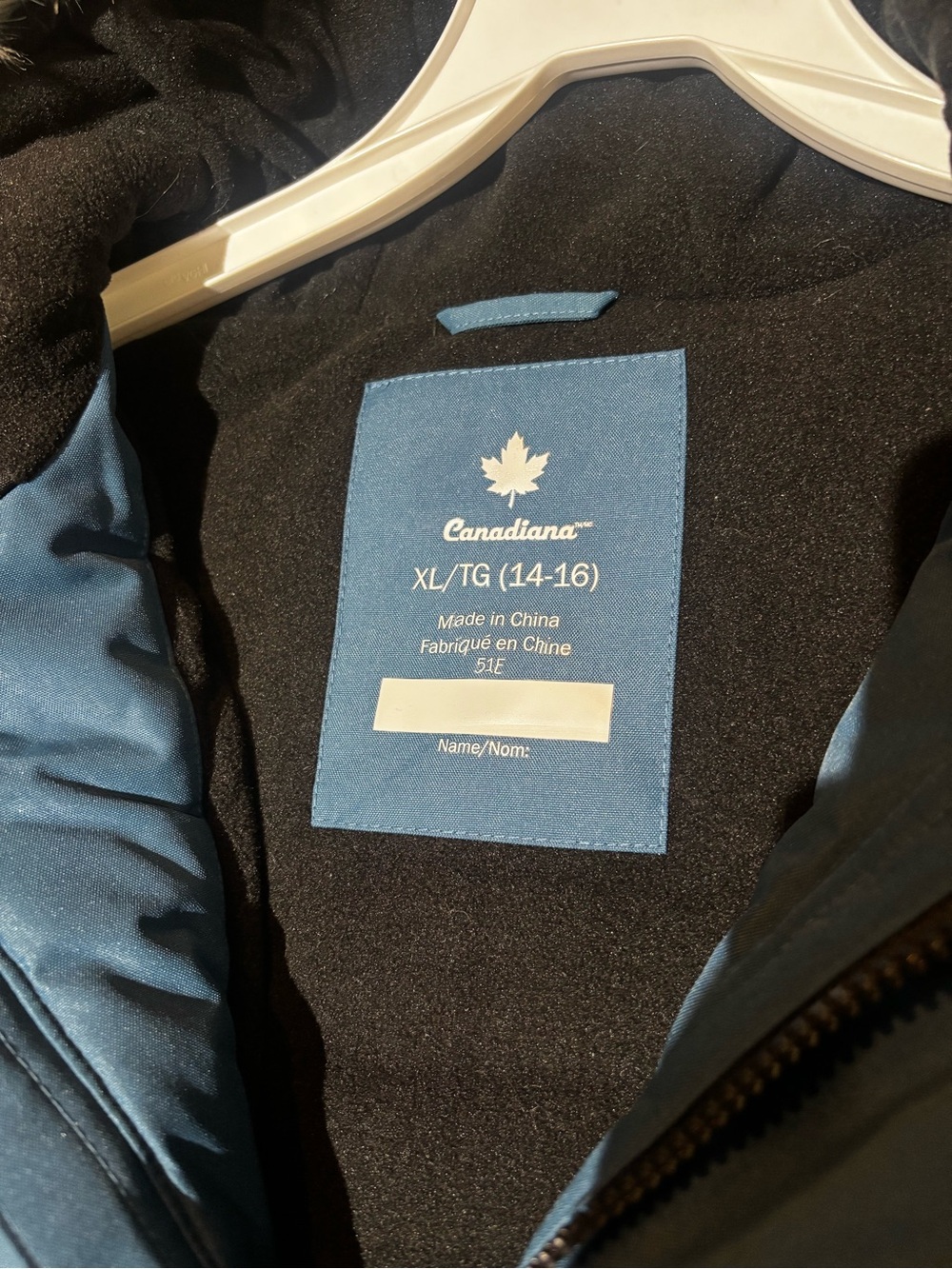 Kids Winter Parka Jacket with Faux Fur Trim - Blue & Black - Picture 6 of 8